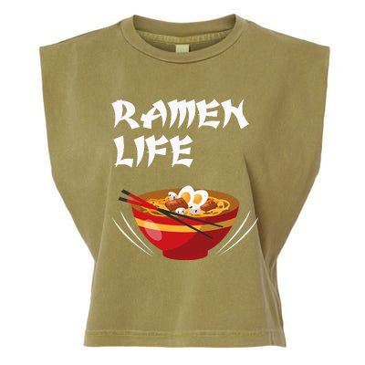 Ramen Life Hoodie Tasty Anime Noodle Bowl Garment-Dyed Women's Muscle Tee