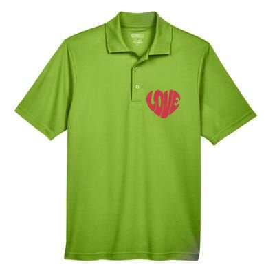 Retro Love Heart Vintage Graphic And Cute Gift Men's Origin Performance Pique Polo