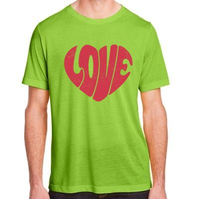 Retro Love Heart Vintage Graphic And Cute Gift Adult ChromaSoft Performance T-Shirt