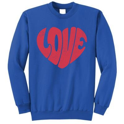 Retro Love Heart Vintage Graphic And Cute Gift Sweatshirt