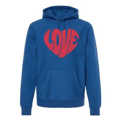 Retro Love Heart Vintage Graphic And Cute Gift Premium Hoodie