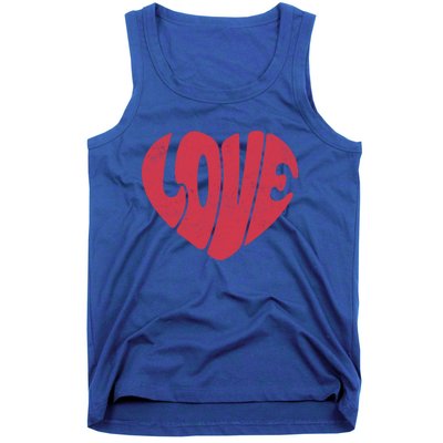 Retro Love Heart Vintage Graphic And Cute Gift Tank Top