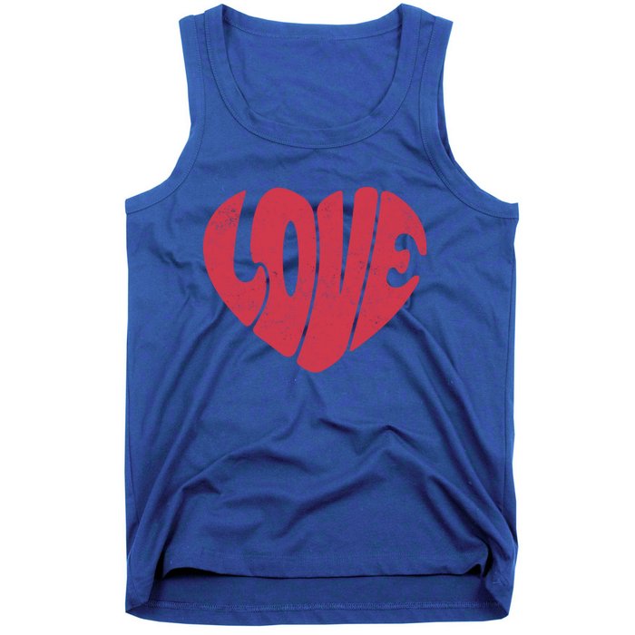 Retro Love Heart Vintage Graphic And Cute Gift Tank Top