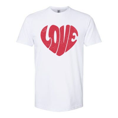 Retro Love Heart Vintage Graphic And Cute Gift Softstyle CVC T-Shirt