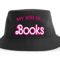 Retro Librarian Humor Funny Library Life My Job Is Books Sustainable Bucket Hat