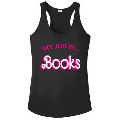 Retro Librarian Humor Funny Library Life My Job Is Books Ladies PosiCharge Competitor Racerback Tank