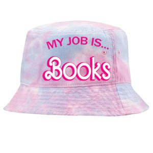 Retro Librarian Humor Funny Library Life My Job Is Books Tie-Dyed Bucket Hat