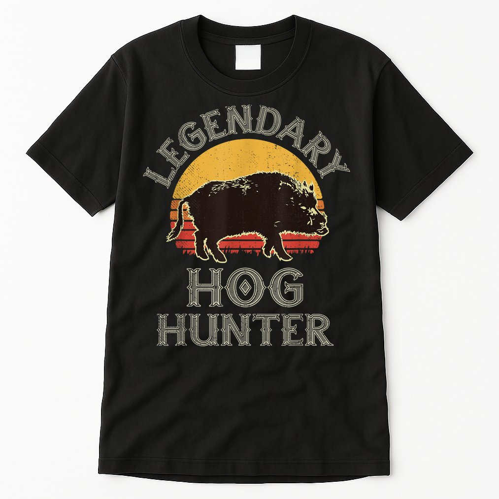 Retro Legendary Hog Hunter Vintage Pig Hog Boar Hunting Tall T-Shirt