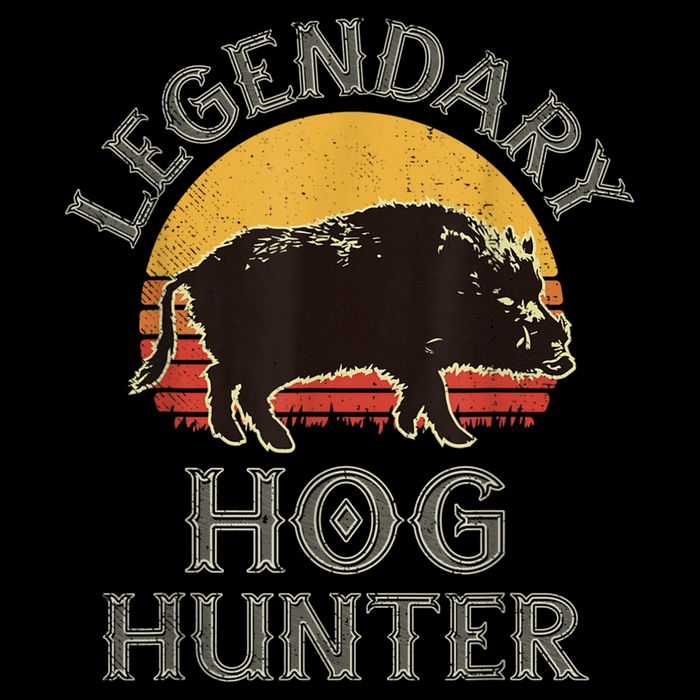 Retro Legendary Hog Hunter Vintage Pig Hog Boar Hunting Kids T-Shirt