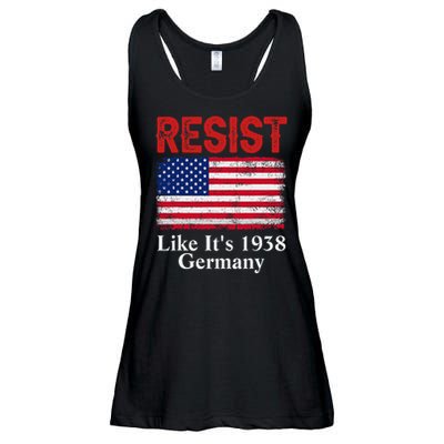 Resist Like Its 1938 Germany Historical Germany USA Flag Ladies Essential Flowy Tank