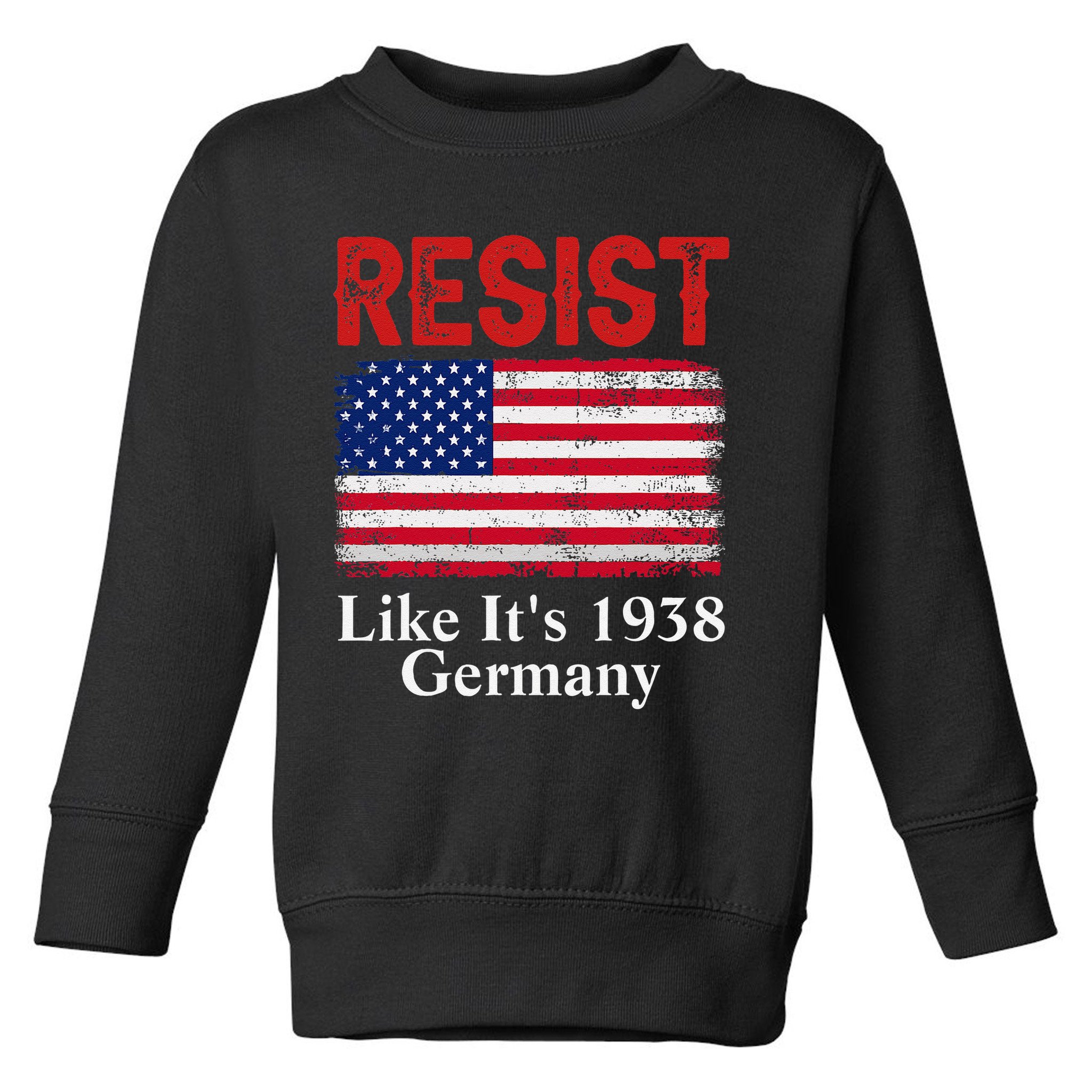 Resist Like Its 1938 Germany Historical Germany USA Flag Toddler Sweatshirt