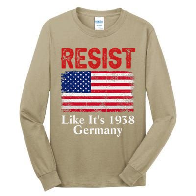 Resist Like Its 1938 Germany Historical Germany USA Flag Tall Long Sleeve T-Shirt