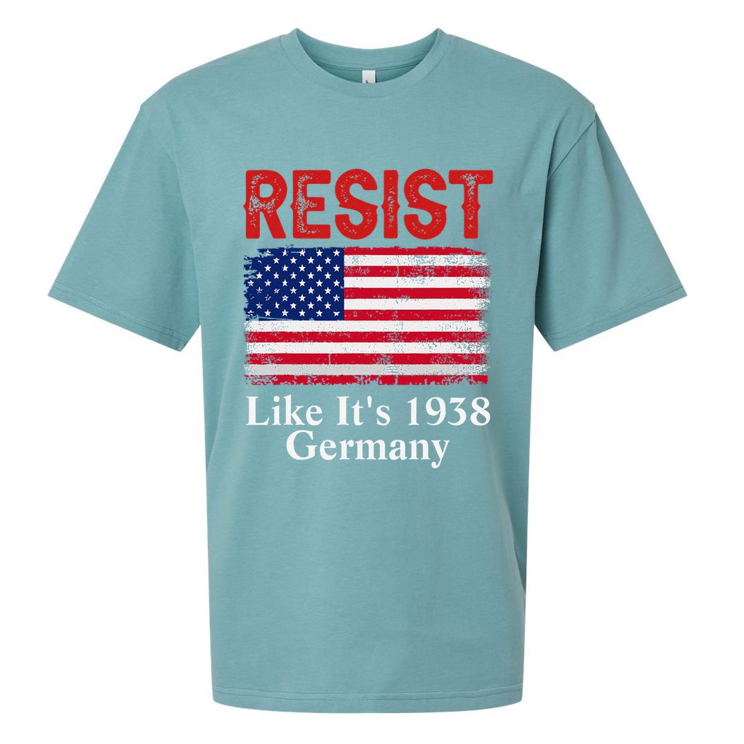 Resist Like Its 1938 Germany Historical Germany USA Flag Sueded Cloud Jersey T-Shirt