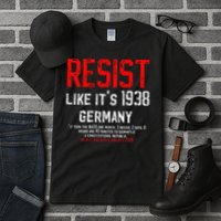 Resist like its 1938 Germany Reject Fascism Project 2025 Tall T-Shirt