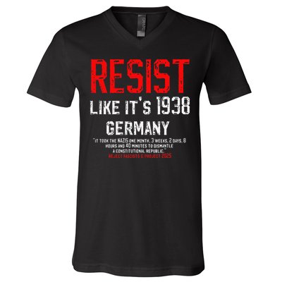 Resist like its 1938 Germany Reject Fascism Project 2025 V-Neck T-Shirt