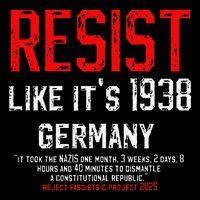 Resist like its 1938 Germany Reject Fascism Project 2025 Flat Bill Trucker Hat