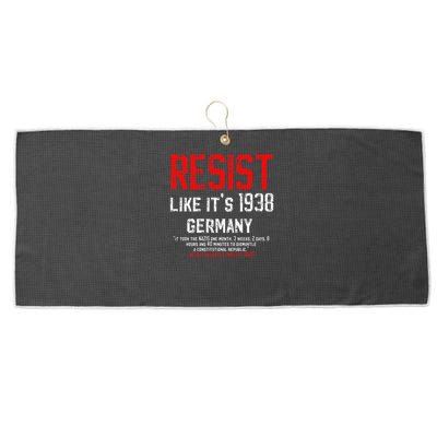 Resist like its 1938 Germany Reject Fascism Project 2025 Large Microfiber Waffle Golf Towel