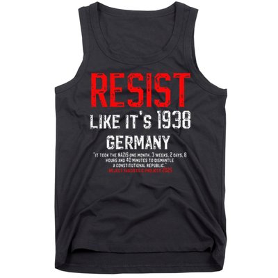 Resist like its 1938 Germany Reject Fascism Project 2025 Tank Top