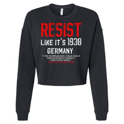Resist like its 1938 Germany Reject Fascism Project 2025 Cropped Pullover Crew
