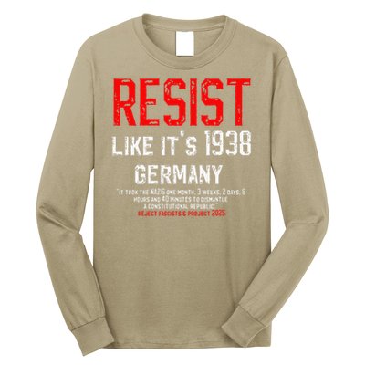 Resist like its 1938 Germany Reject Fascism Project 2025 Long Sleeve Shirt