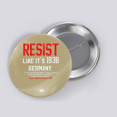Resist like its 1938 Germany Reject Fascism Project 2025 Button