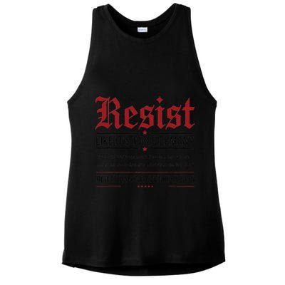Resist like its 1938 Germany Reject Fascism Project 2025 Ladies PosiCharge Tri-Blend Wicking Tank