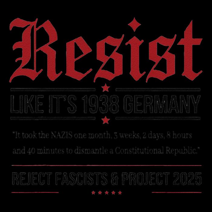 Resist like its 1938 Germany Reject Fascism Project 2025 Flat Bill Trucker Hat
