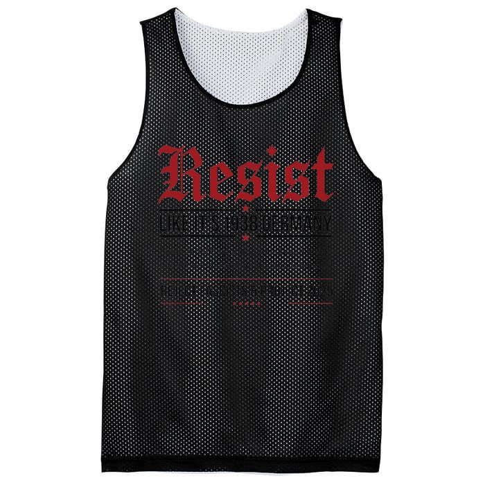 Resist like its 1938 Germany Reject Fascism Project 2025 Mesh Reversible Basketball Jersey Tank