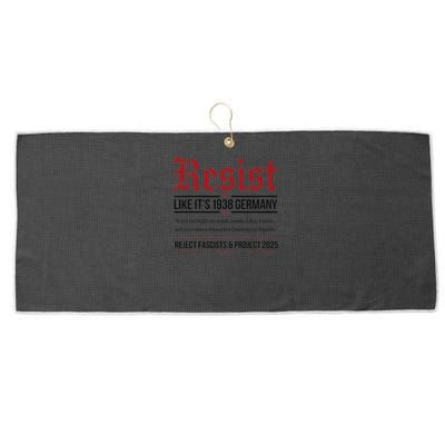 Resist like its 1938 Germany Reject Fascism Project 2025 Large Microfiber Waffle Golf Towel