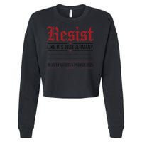 Resist like its 1938 Germany Reject Fascism Project 2025 Cropped Pullover Crew
