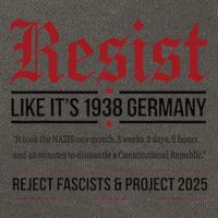 Resist like its 1938 Germany Reject Fascism Project 2025 Cotton Canvas Backpack