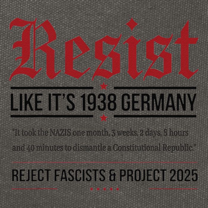 Resist like its 1938 Germany Reject Fascism Project 2025 Cotton Canvas Backpack