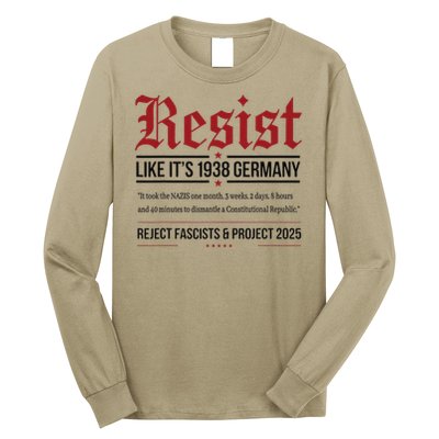 Resist like its 1938 Germany Reject Fascism Project 2025 Long Sleeve Shirt