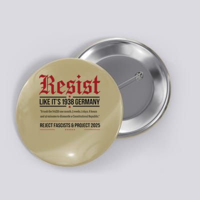 Resist like its 1938 Germany Reject Fascism Project 2025 Button