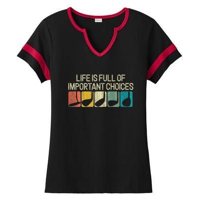 Retro Life Is Full Of Important Choices Vinatge Golf Clubs Gift Funny Golf Ladies Halftime Notch Neck Tee