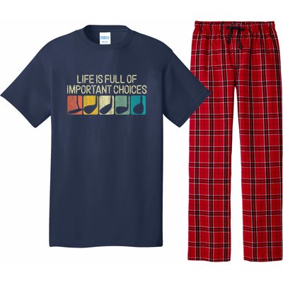 Retro Life Is Full Of Important Choices Vinatge Golf Clubs Gift Funny Golf Pajama Set