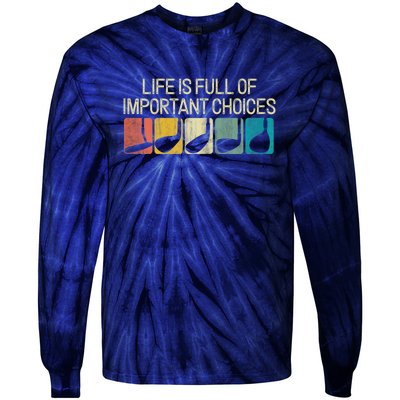 Retro Life Is Full Of Important Choices Vinatge Golf Clubs Gift Funny Golf Tie-Dye Long Sleeve Shirt