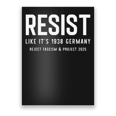 Resist Like Its 1938 Germany Reject Fascism And Project Poster