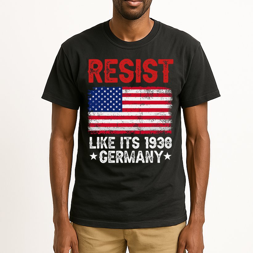Resist Like Its 1938 Germany Historical Germany USA Flag Tall T-Shirt