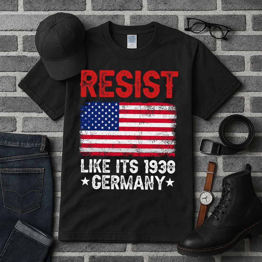Resist Like Its 1938 Germany Historical Germany USA Flag Tall T-Shirt