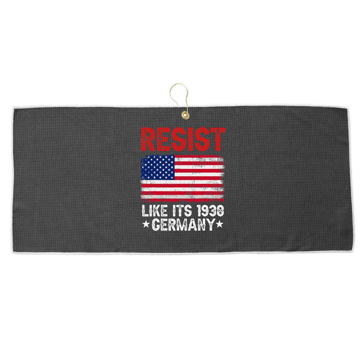 Resist Like Its 1938 Germany Historical Germany USA Flag Large Microfiber Waffle Golf Towel