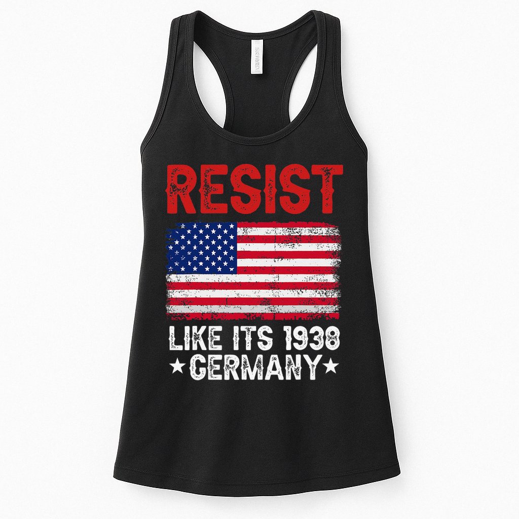 Resist Like Its 1938 Germany Historical Germany USA Flag Womens Tank Top