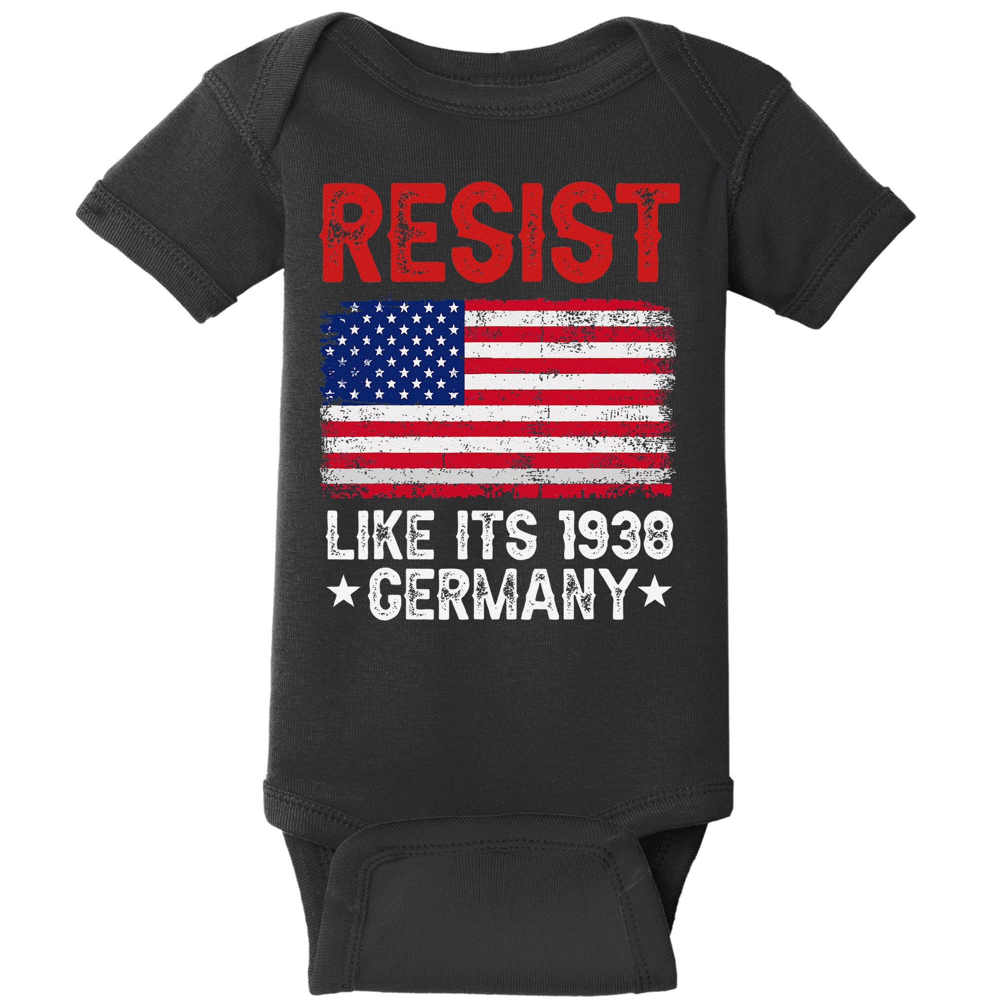Resist Like Its 1938 Germany Historical Germany USA Flag Baby Bodysuit