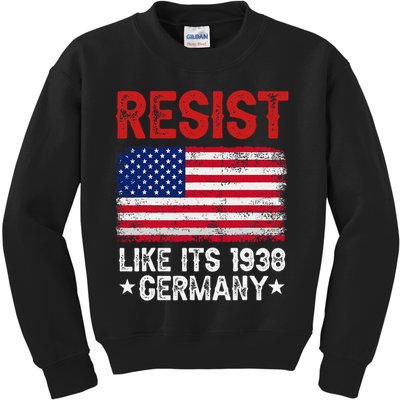 Resist Like Its 1938 Germany Historical Germany USA Flag Kids Sweatshirt