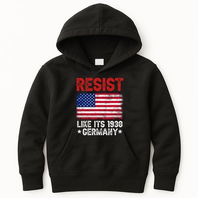 Resist Like Its 1938 Germany Historical Germany USA Flag Kids Hoodie