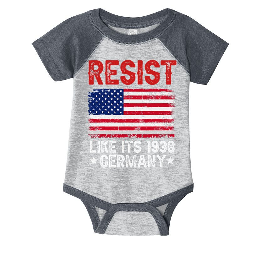 Resist Like Its 1938 Germany Historical Germany USA Flag Infant Baby Jersey Bodysuit