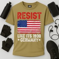 Resist Like Its 1938 Germany Historical Germany USA Flag Cooling Performance Crew T-Shirt
