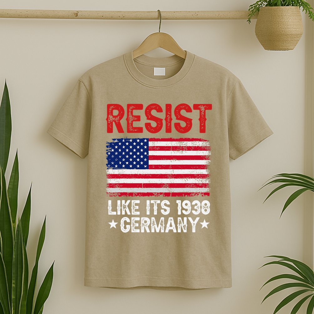 Resist Like Its 1938 Germany Historical Germany USA Flag T-Shirt