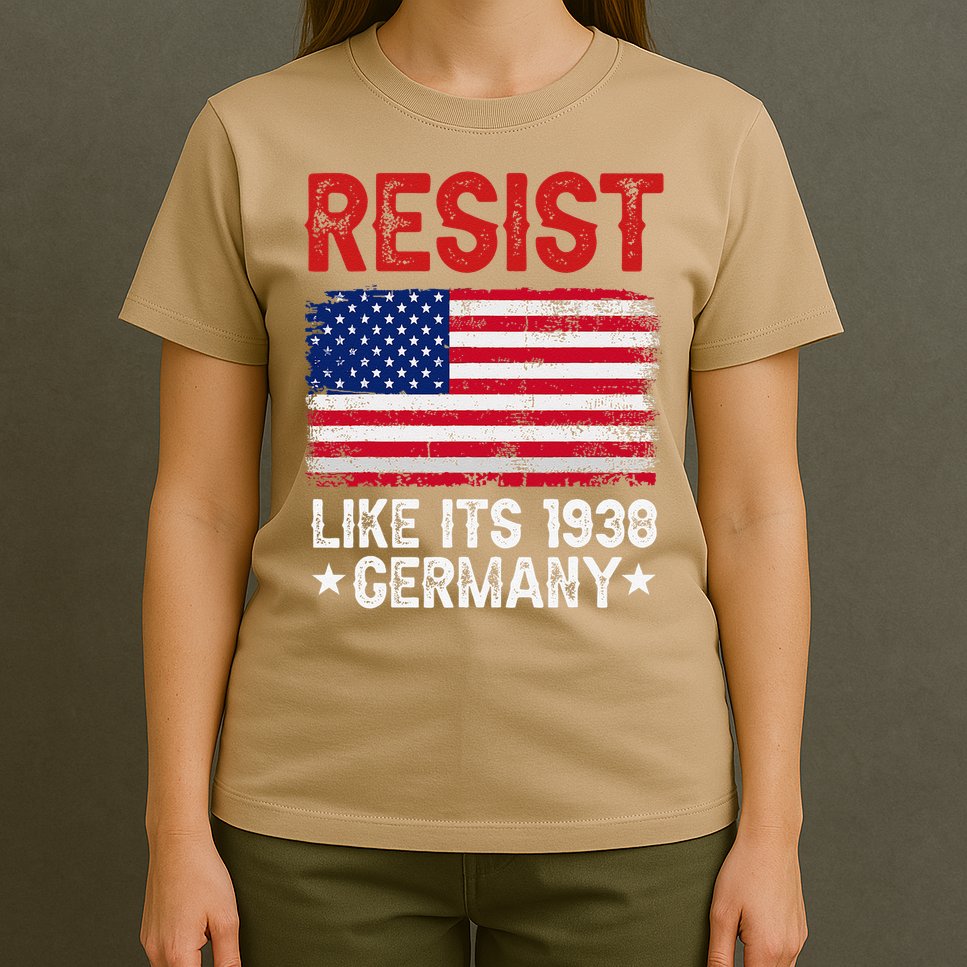 Resist Like Its 1938 Germany Historical Germany USA Flag T-Shirt