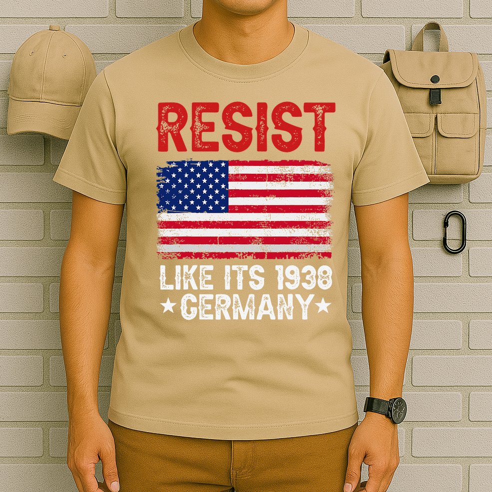 Resist Like Its 1938 Germany Historical Germany USA Flag T-Shirt